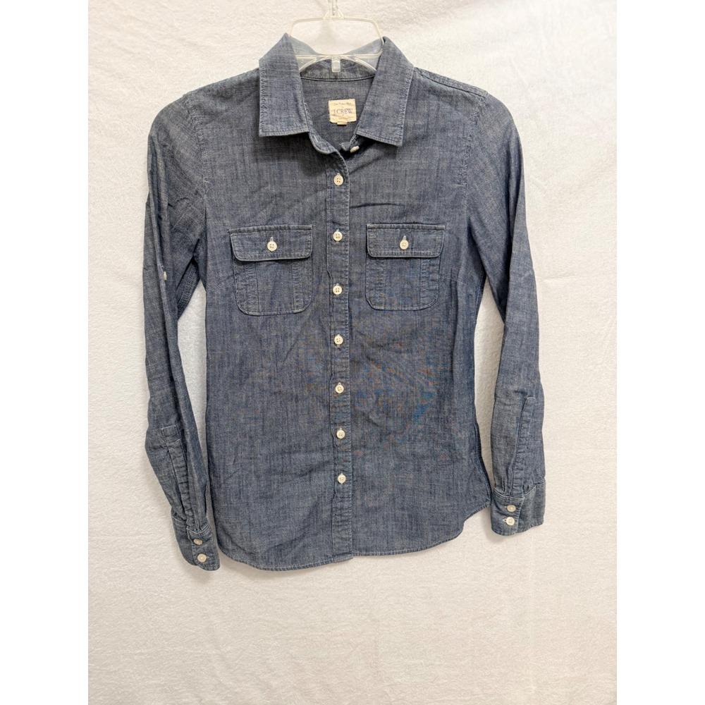 J.Crew The Perfect Shirt Mens XXS Blue Cotton Chambray Long Sleeve 32043 FA13